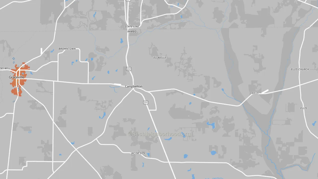 Bike Grade map of Campbellton, FL