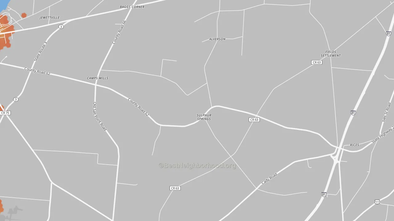 Bike Grade map of Camps Mills, NY