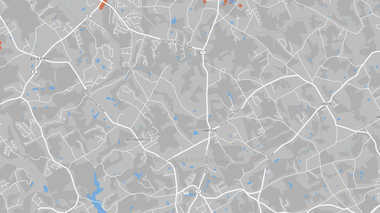 Bike Grade map of Campton, GA