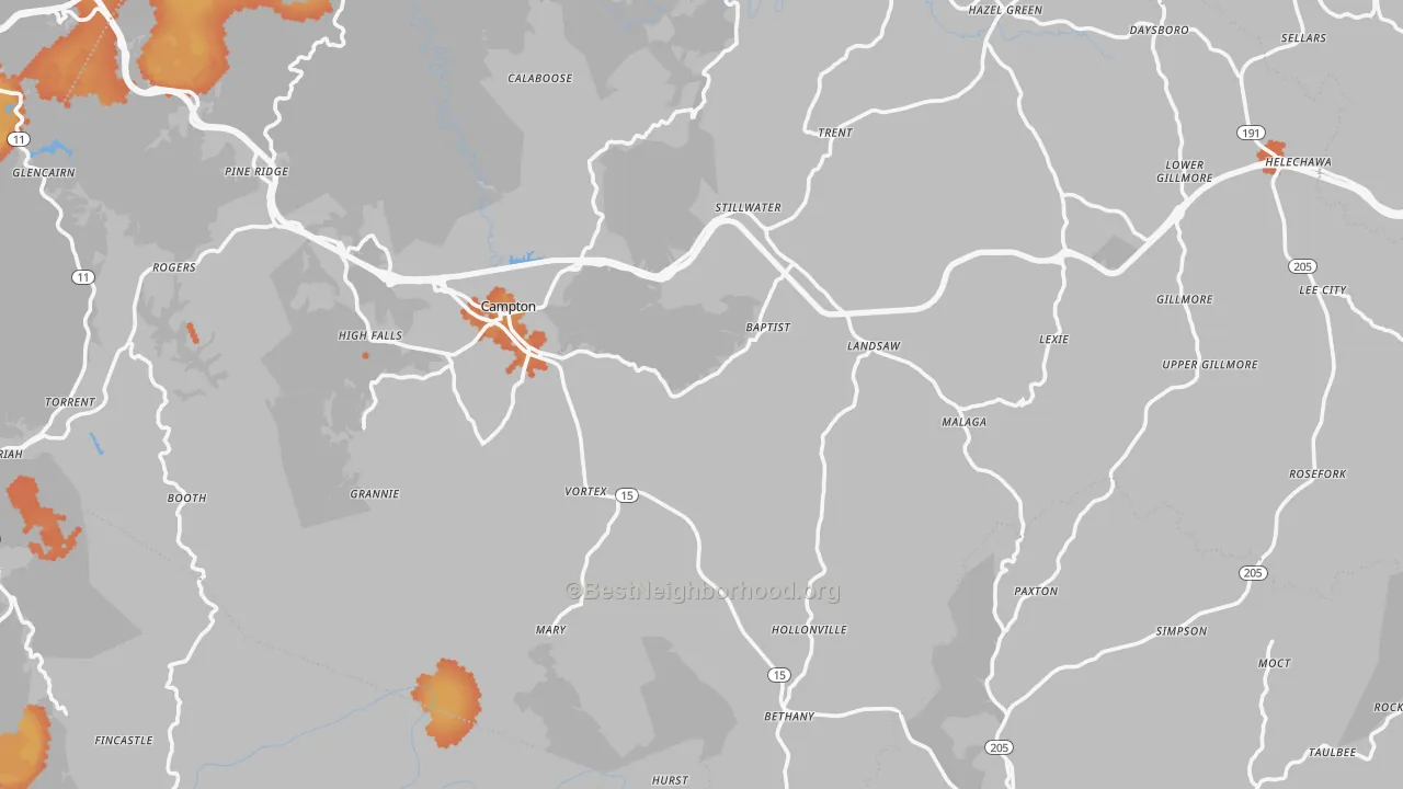 Bike Grade map of Campton, KY