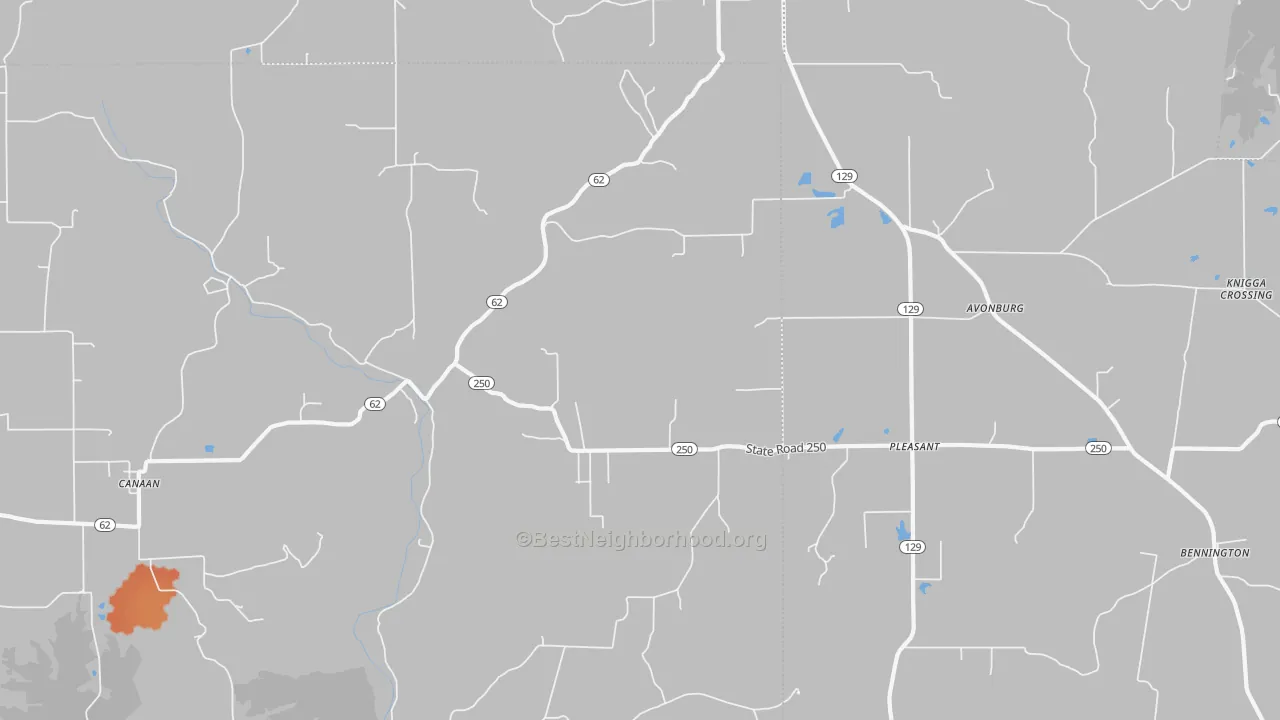 Bike Grade map of Canaan, IN