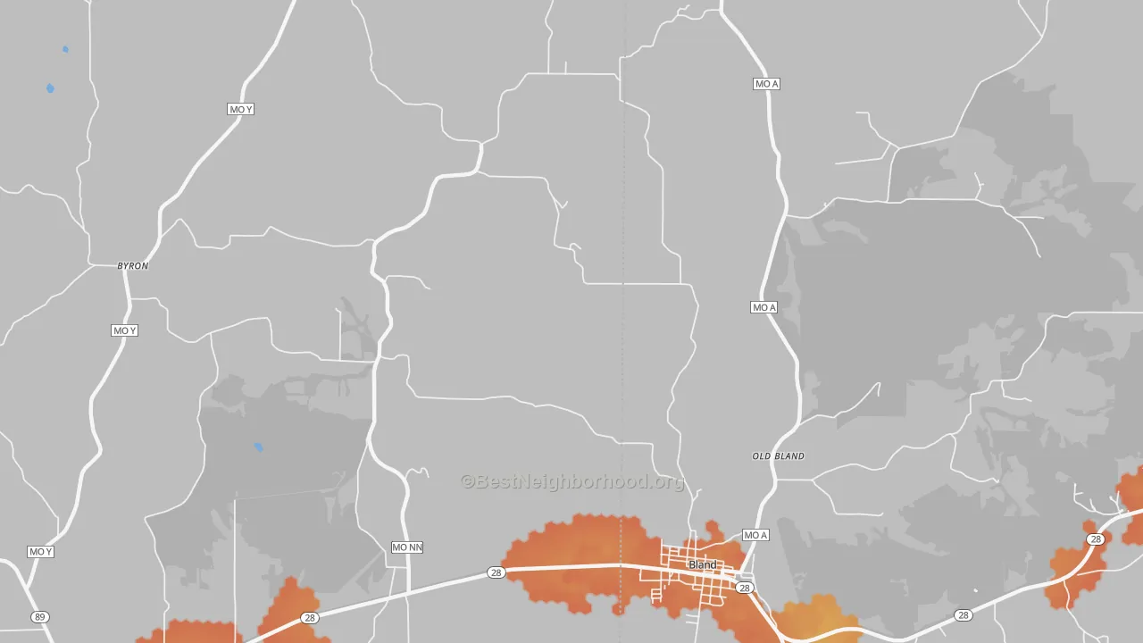 Bike Grade map of Canaan, MO