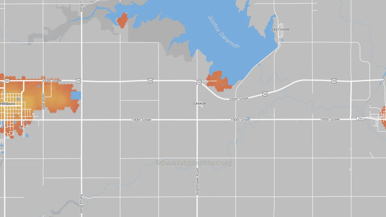 Bike Grade map of Canada, KS