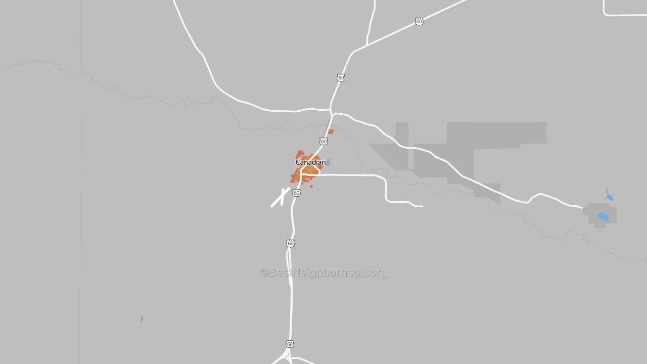 Bike Grade map of Canadian, TX