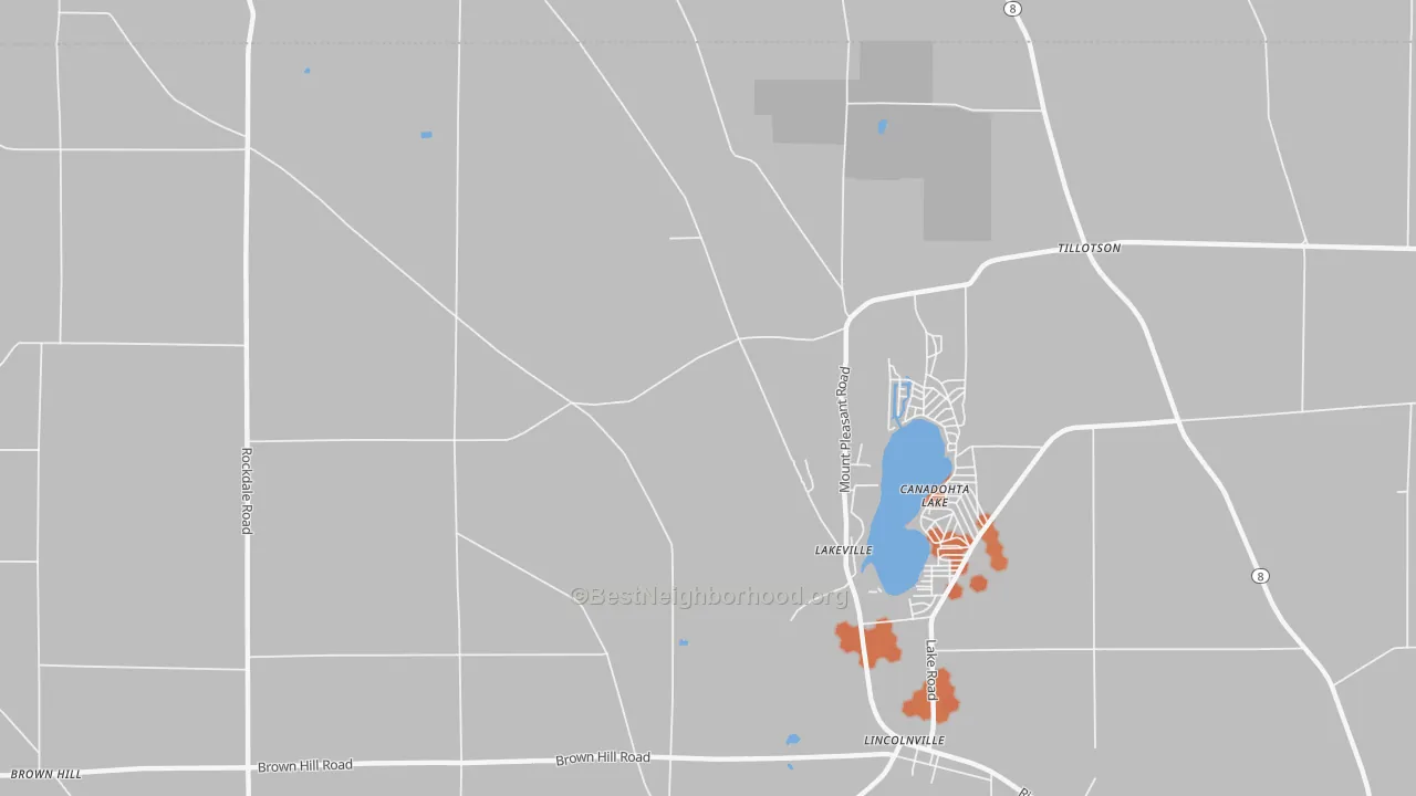 Bike Grade map of Canadohta Lake, PA