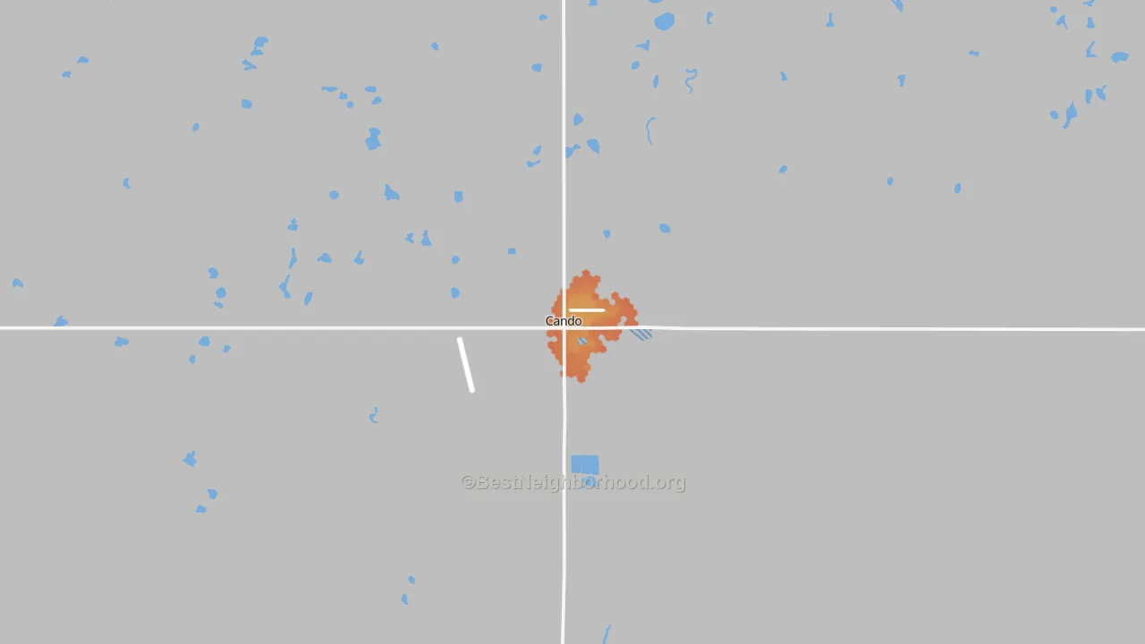 Bike Grade map of Cando, ND