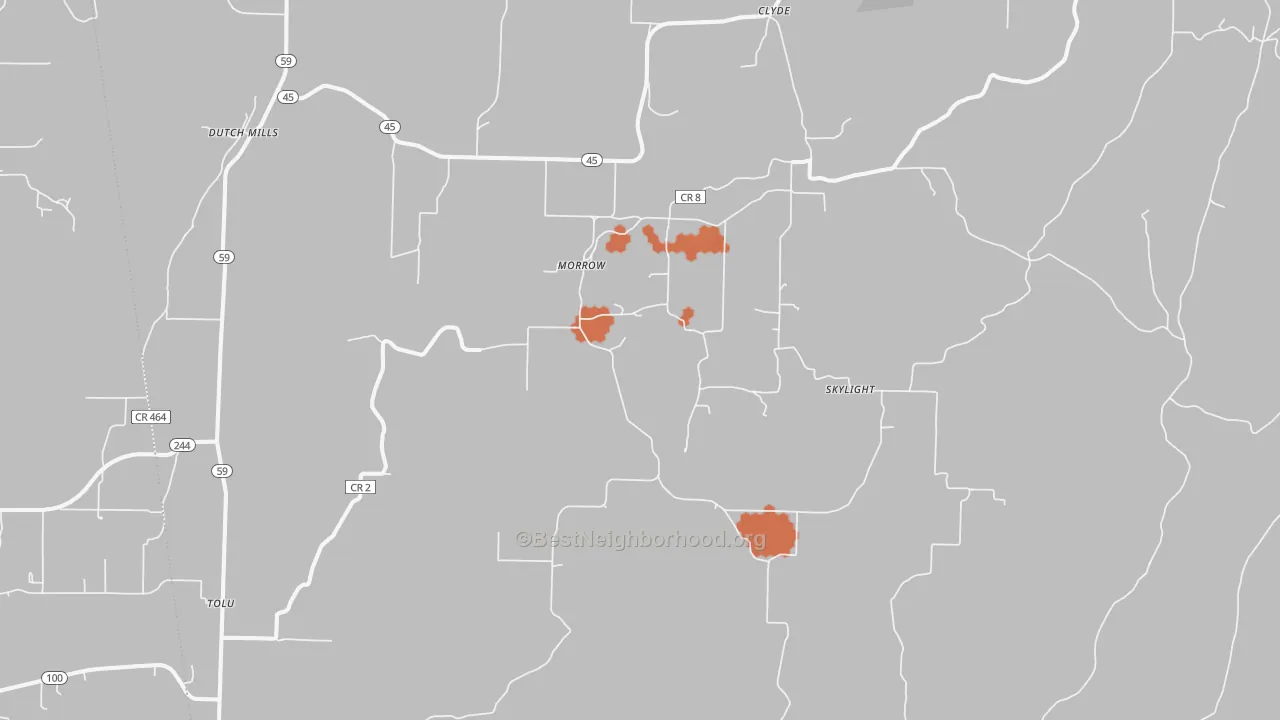 Bike Grade map of Canehill, AR