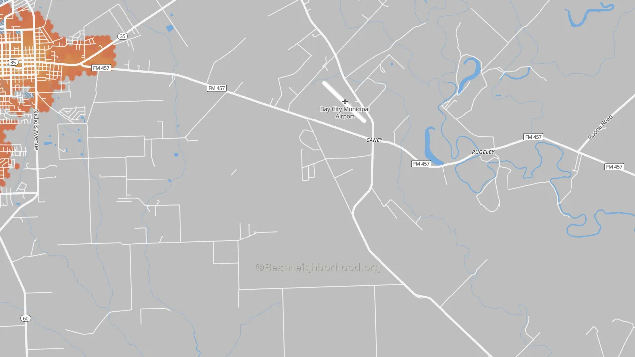 Bike Grade map of Caney, TX