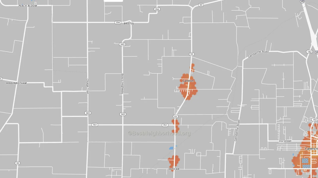 Bike Grade map of Cankton, LA