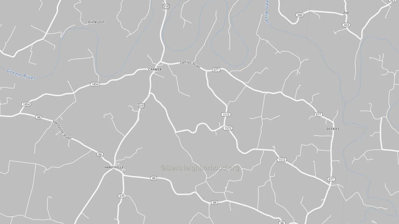 Bike Grade map of Canmer, KY