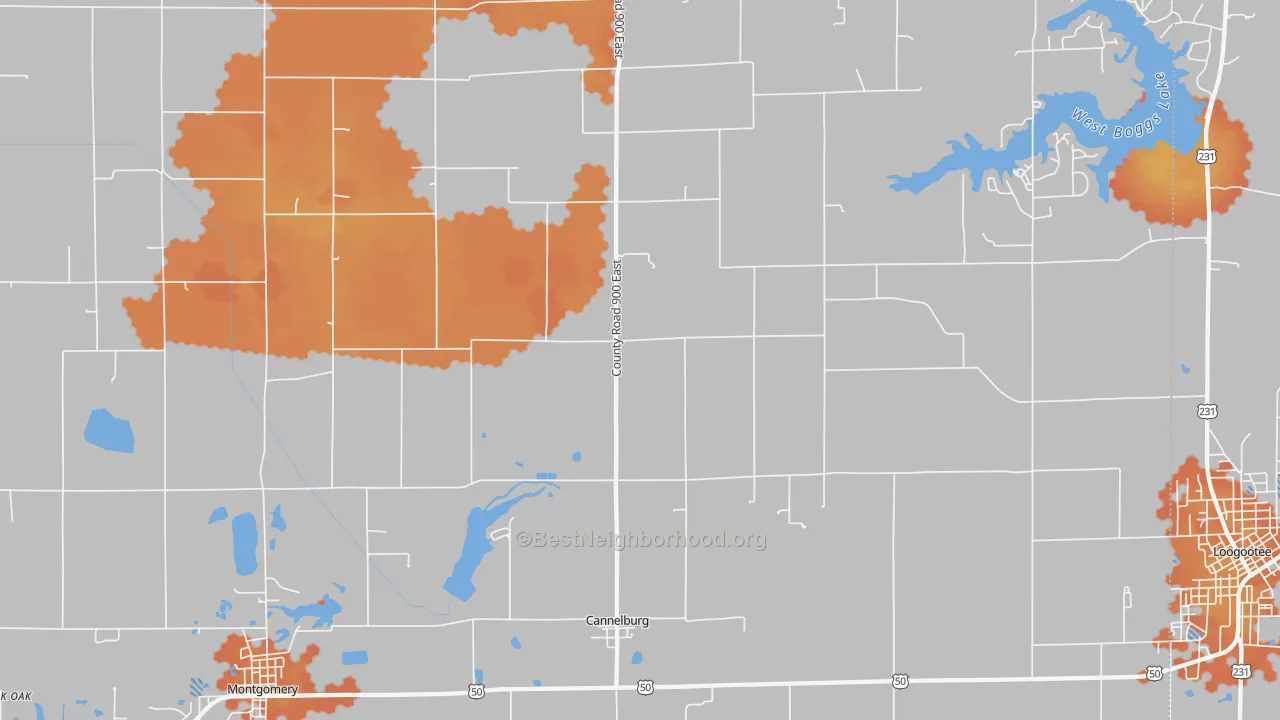 Bike Grade map of Cannelburg, IN