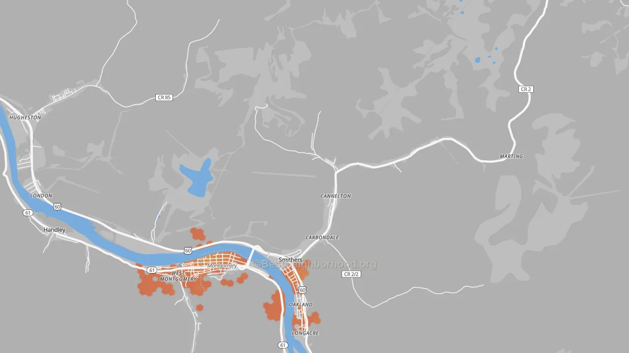 Bike Grade map of Cannelton, WV