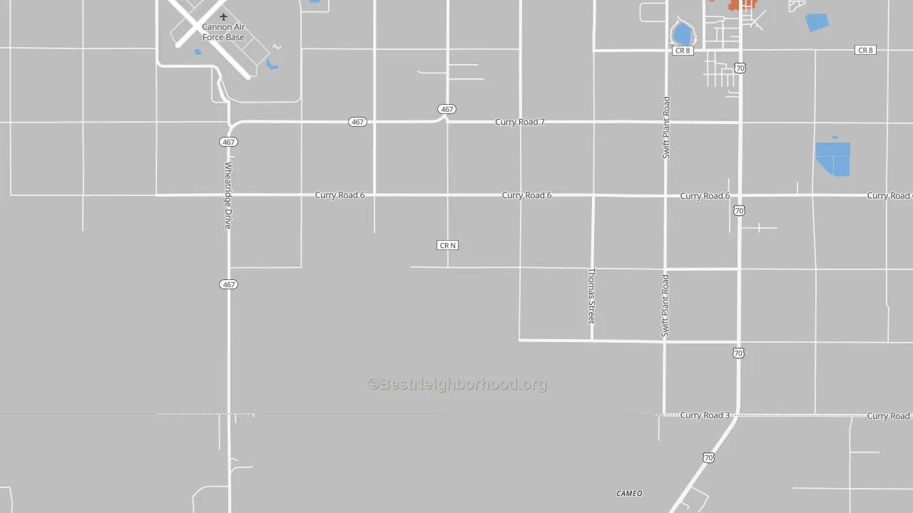 Bike Grade map of Cannon Air Force Base, NM