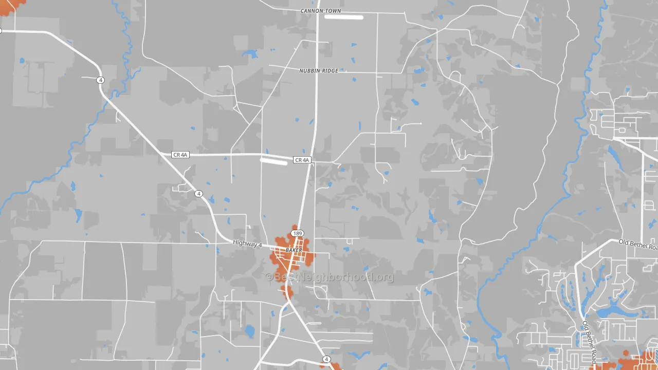 Bike Grade map of Cannon Town, FL