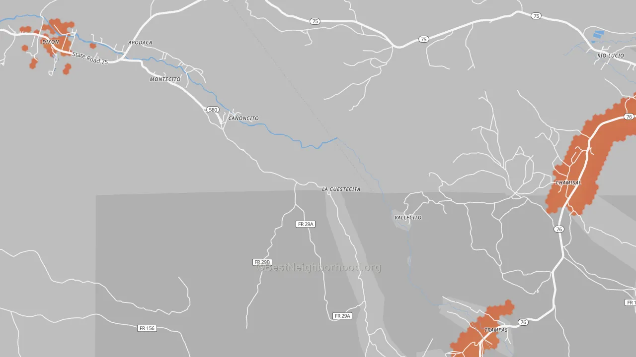 Bike Grade map of Canoncito, NM