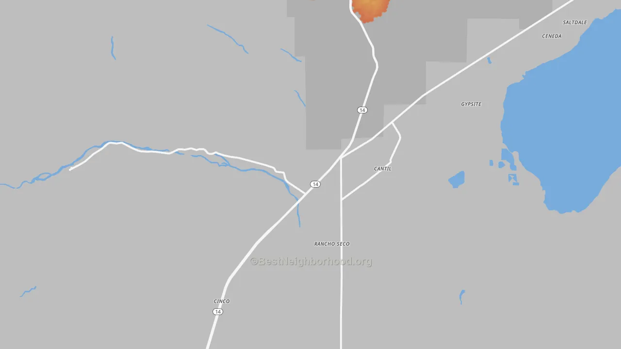 Bike Grade map of Cantil, CA