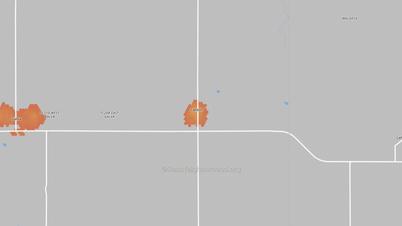Bike Grade map of Canton, KS