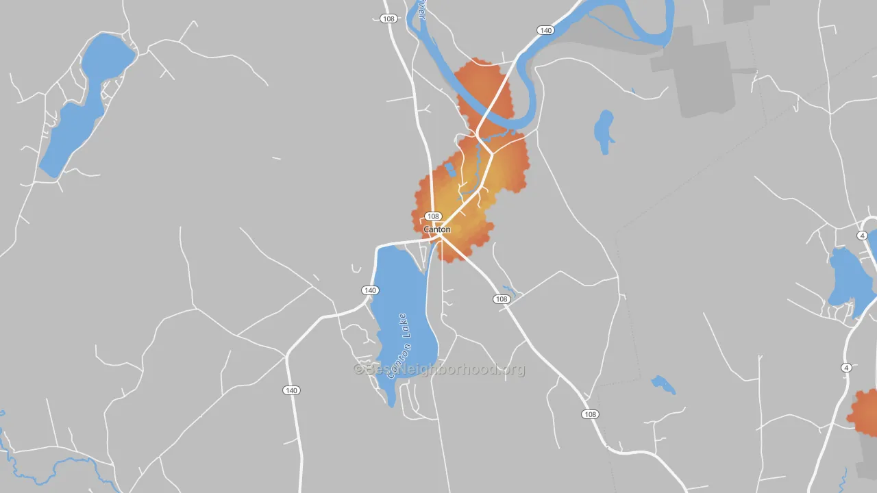 Bike Grade map of Canton, ME