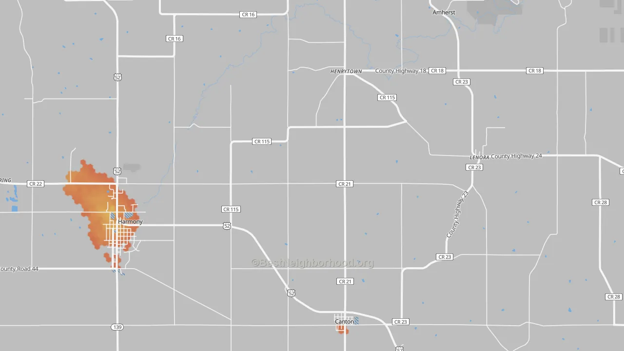 Bike Grade map of Canton, MN