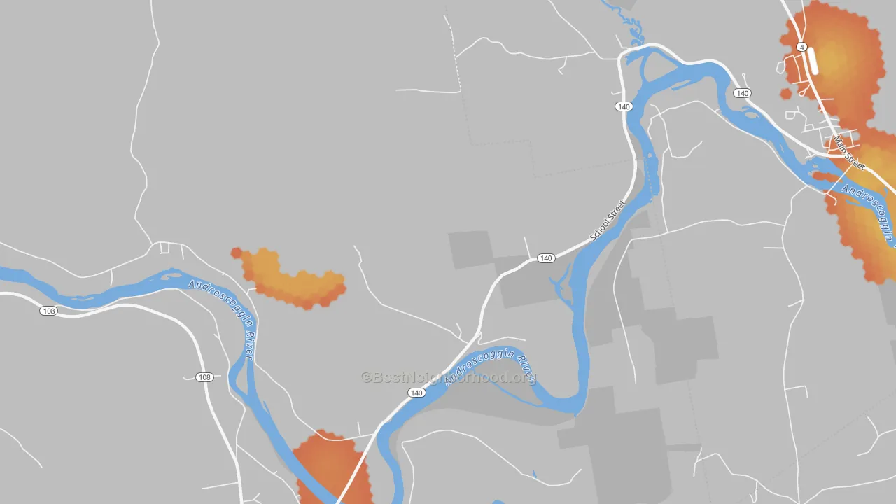 Bike Grade map of Canton Point, ME