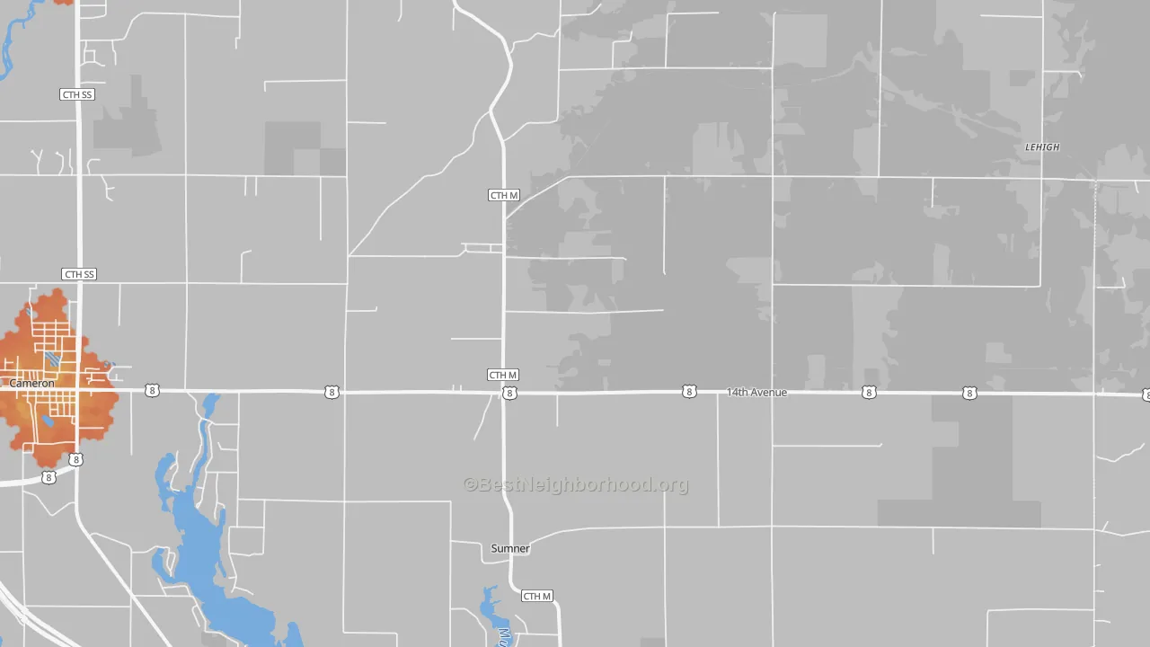 Bike Grade map of Canton, WI