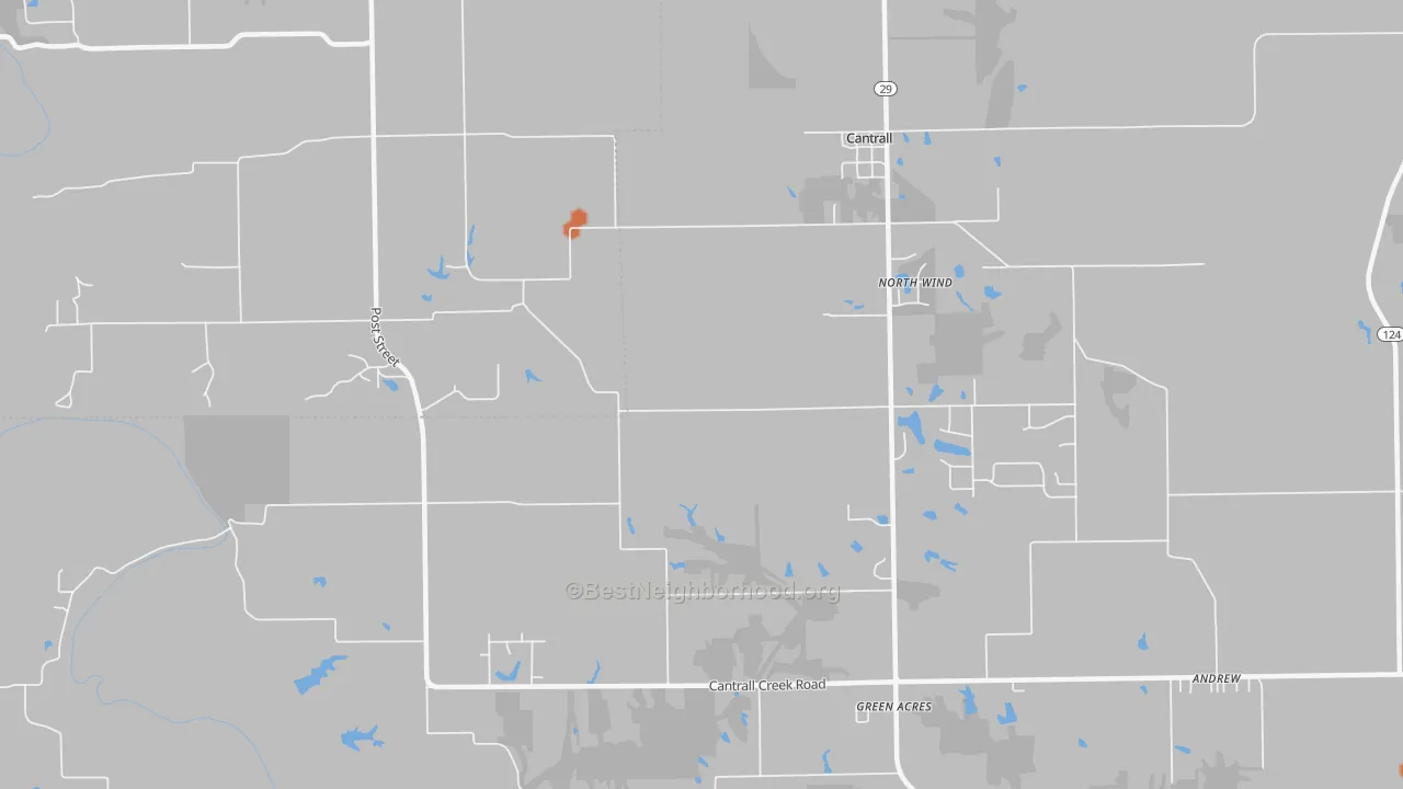 Bike Grade map of Cantrall, IL