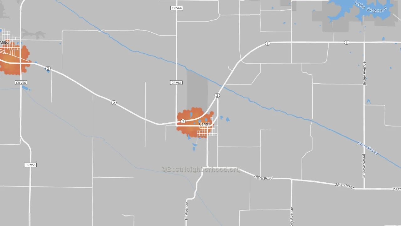 Bike Grade map of Cantril, IA