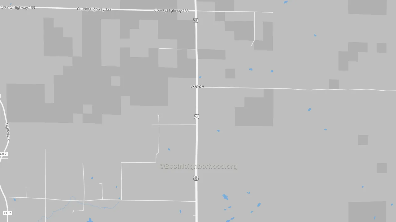 Bike Grade map of Canyon, MN
