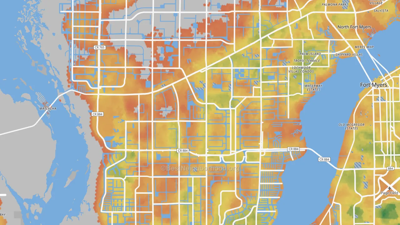 Bike Grade map of Cape Coral, FL