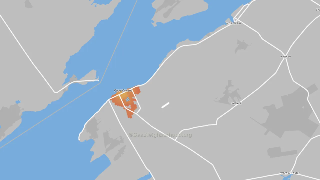 Bike Grade map of Cape Vincent, NY