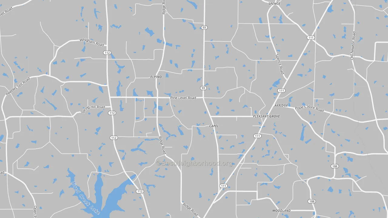 Bike Grade map of Capel, GA