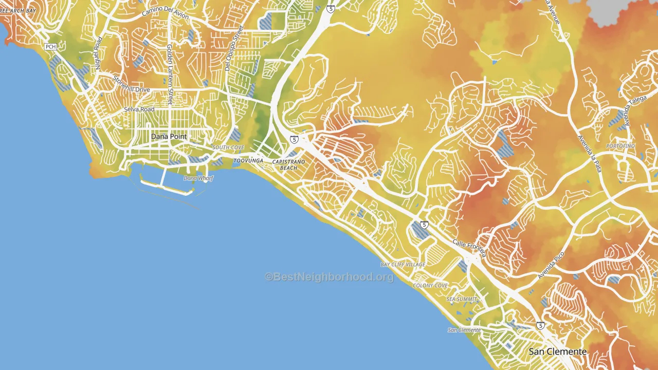 Bike Grade map of Capistrano Beach, CA