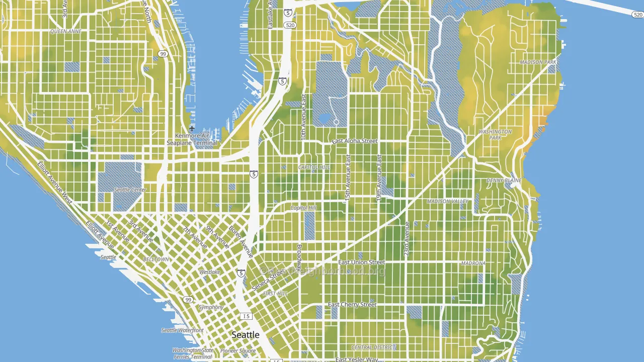 Bike Grade map of Capitol Hill, Seattle, WA