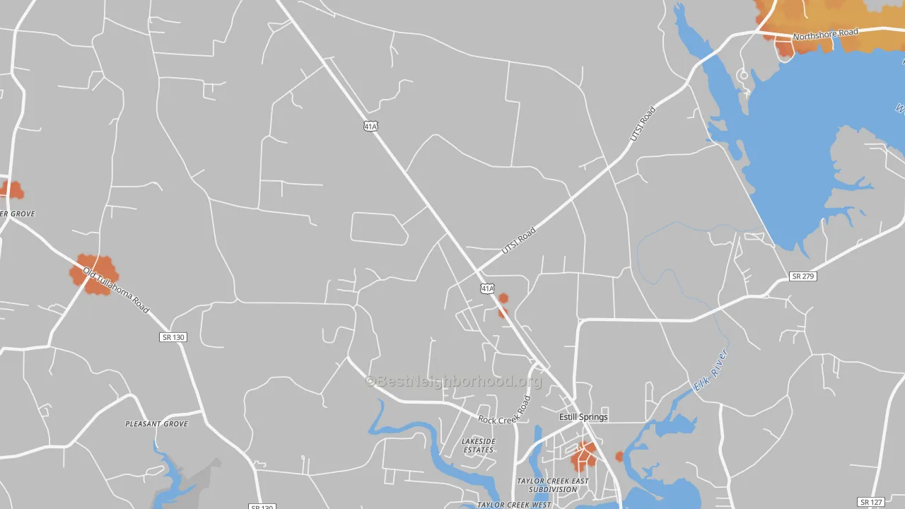 Bike Grade map of Capitol Hill, TN