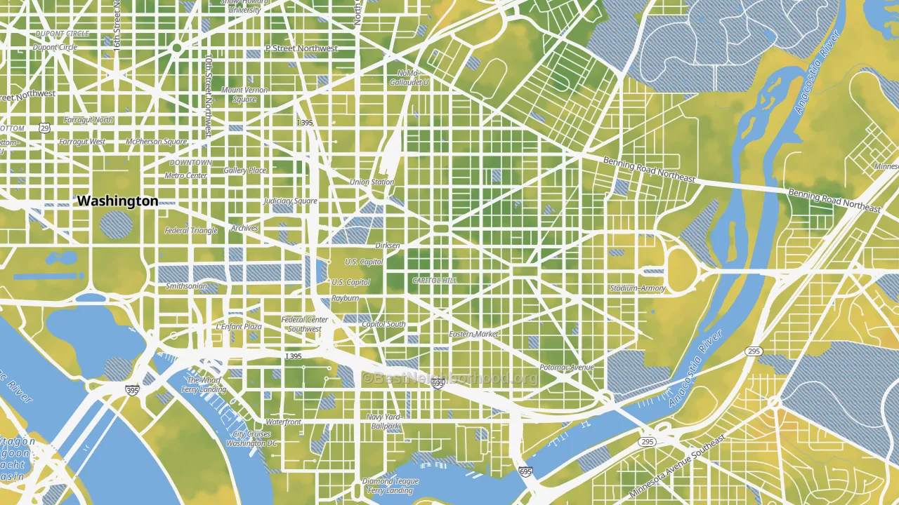 Bike Grade map of Capitol Hill, Washington, DC