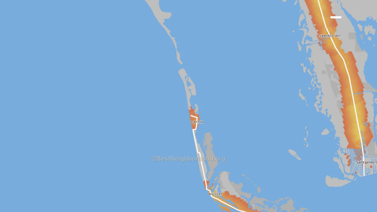 Bike Grade map of Captiva, FL