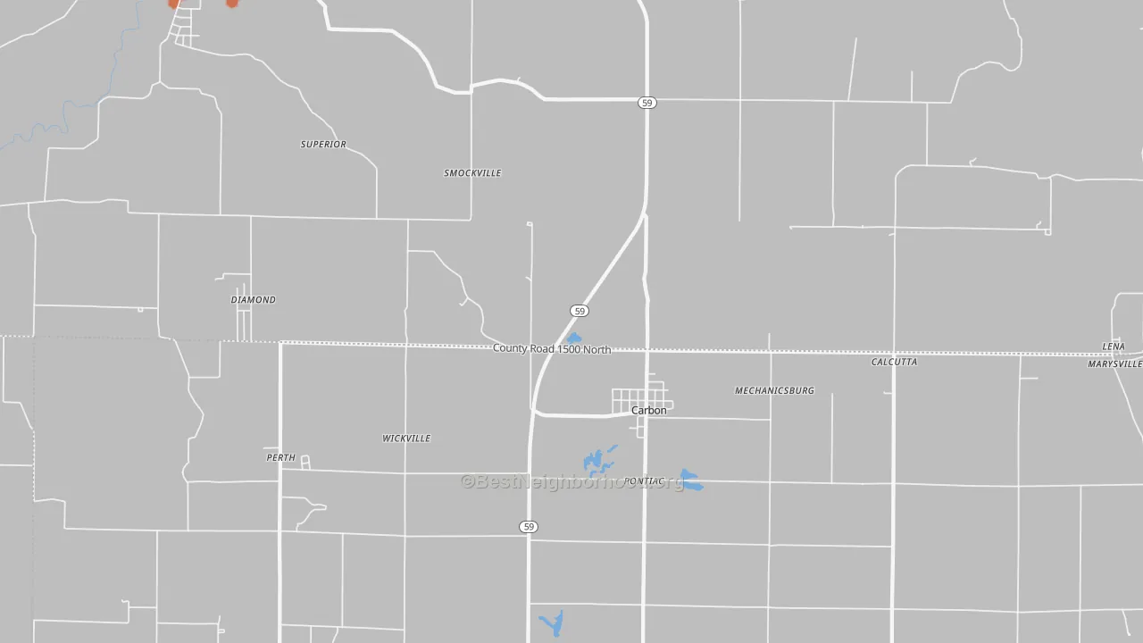 Bike Grade map of Carbon, IN