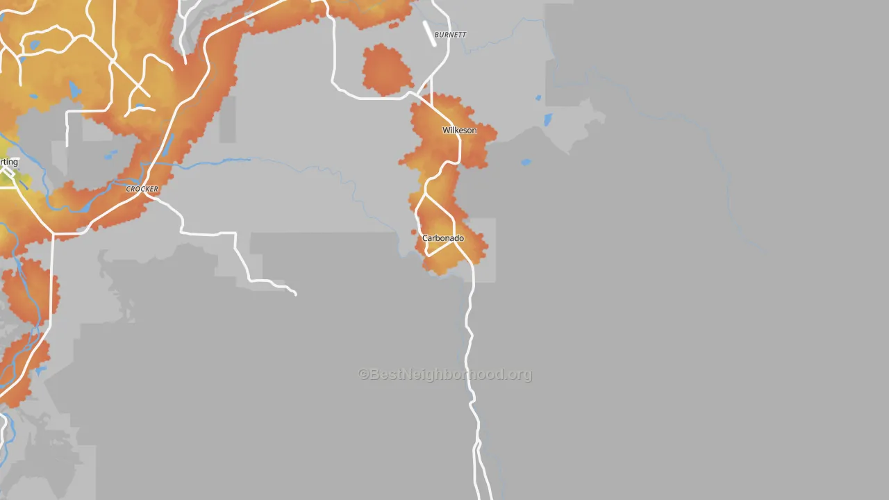Bike Grade map of Carbonado, WA