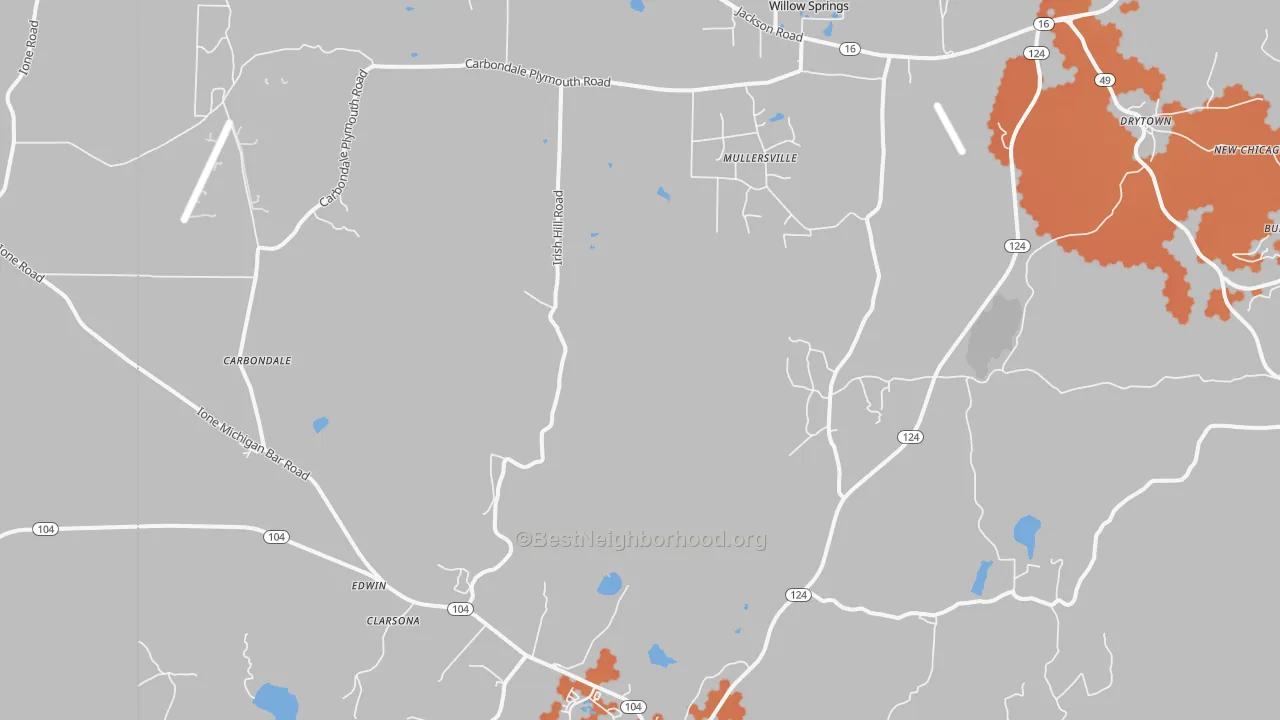 Bike Grade map of Carbondale, CA