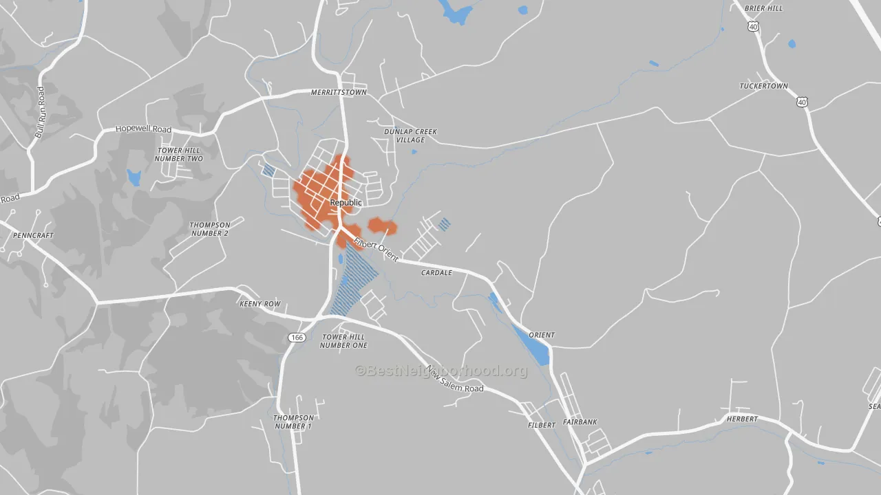 Bike Grade map of Cardale, PA