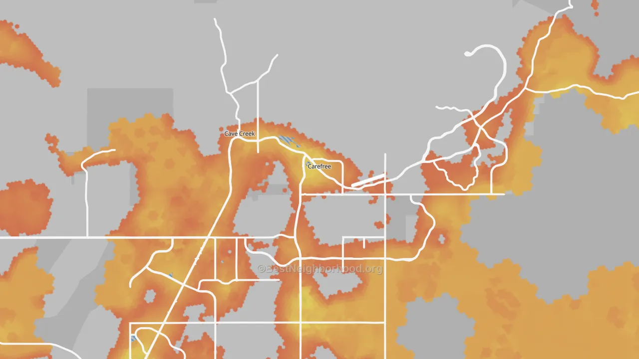 Bike Grade map of Carefree, AZ