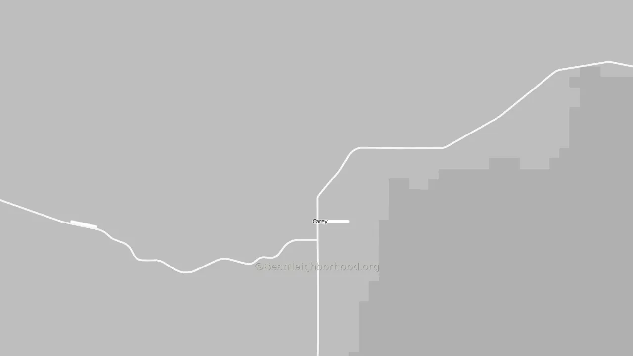 Bike Grade map of Carey, ID