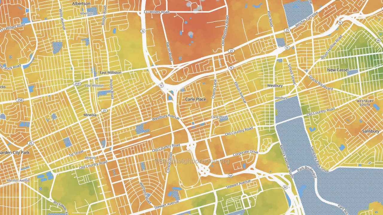Bike Grade map of Carle Place, NY