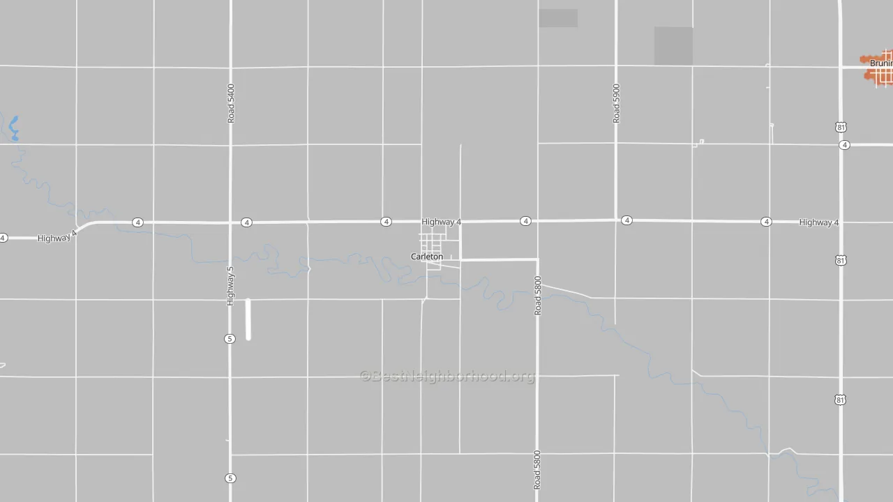 Bike Grade map of Carleton, NE
