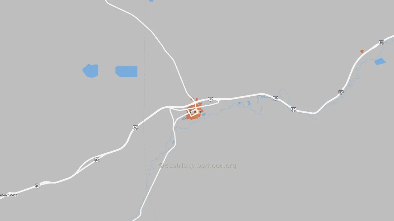 Bike Grade map of Carlin, NV