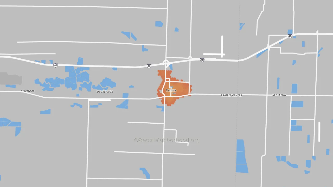 Bike Grade map of Carlisle, AR