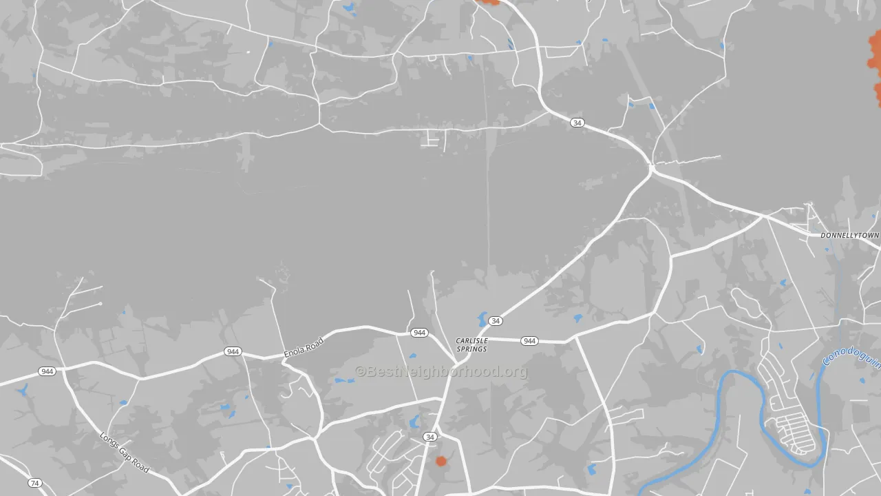Bike Grade map of Carlisle Springs, PA