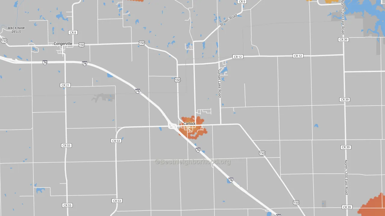 Bike Grade map of Carlock, IL