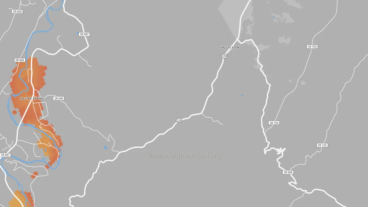 Bike Grade map of Carloover, VA