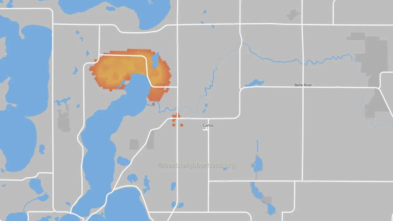 Bike Grade map of Carlos, MN